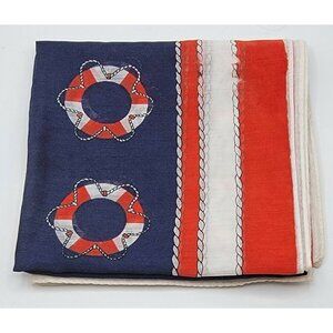 Ceggali‎ Creazione Scarf Vintage Red White Blue Nautical Ocean Made in Japan